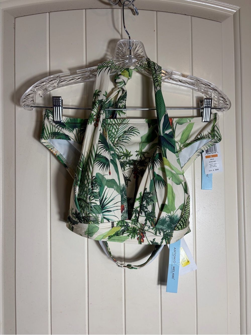 ANTONIO MELANI Green Tropical Print Bikini Set